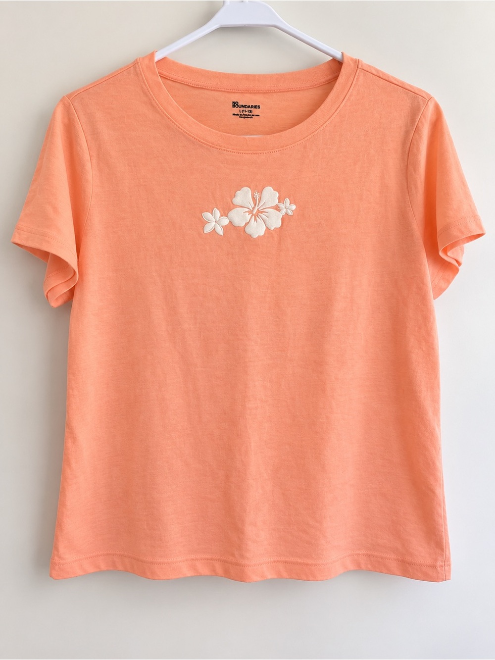 Women's Peach Floral Tee - Unbranded